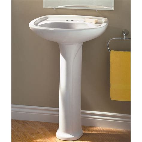 The vitreous china construction ensures long-lasting use. . Home depot pedestal sink